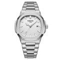 NIBOSI 1985 White Dial all-steel watch with horizontal stripe dial