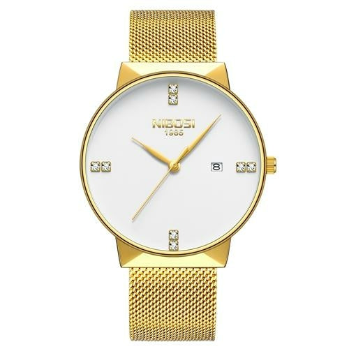 NIBOSI Classic Quartz Watch – Men's Stainless Steel