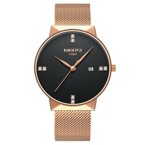 NIBOSI Classic Quartz Watch – Men's Stainless Steel