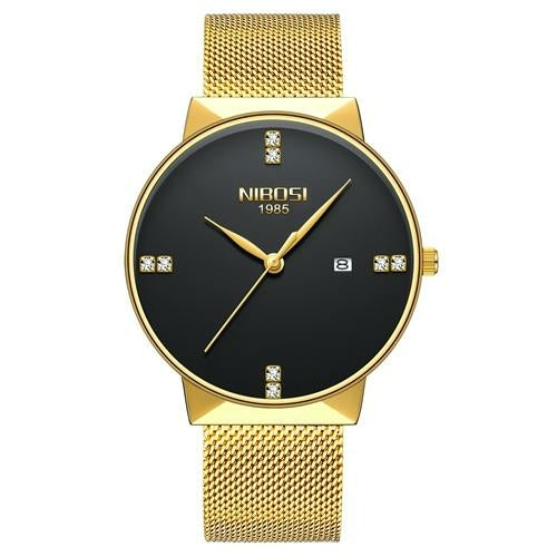 NIBOSI Classic Quartz Watch – Men's Stainless Steel